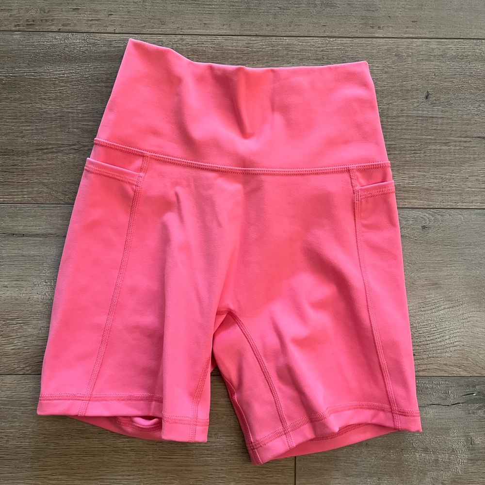 LSKD Women's Pink High-Waisted Biker Shorts